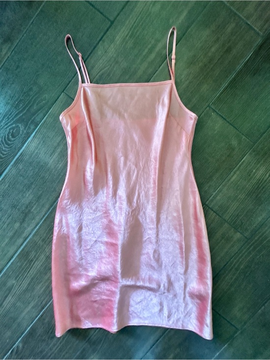 Babaton Dresses & Skirts - Babaton Salmon Pink Cowl Neck Satin Slip Dress 2XS